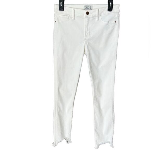 Abercrombie & Fitch Harper low rise ankle jeans white size 4/27 - Picture 2 of 16